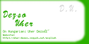 dezso uher business card